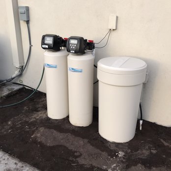 Standard series water conditioner installed in a garage